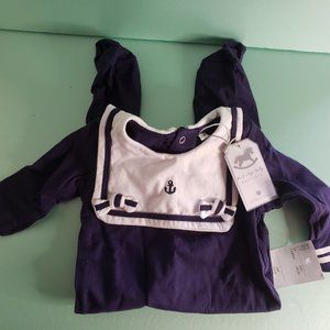 Rock a Bye Baby Boutique - NWT - Navy and white 1 piece Nautical - 3 to 6 months